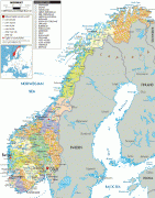 Bản đồ-Na Uy-Norwegian-political-map.gif
