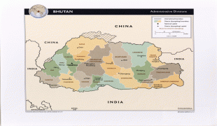 Kaart (cartografie)-Bhutan-txu-pclmaps-oclc-780922902-bhutan_admin-2012.jpg