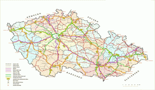 Bản đồ-Cộng hòa Séc-detailed_road_map_of_czech_republic.jpg
