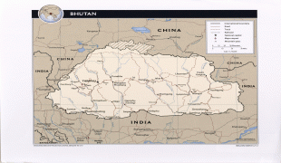 Kaart (cartografie)-Bhutan-txu-pclmaps-oclc-780922898-bhutan_pol-2012.jpg